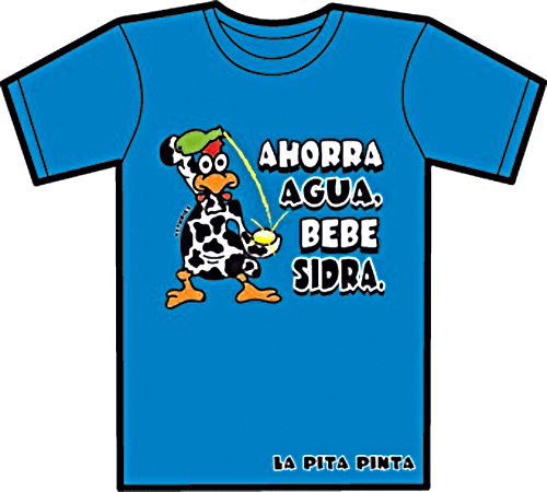 CAMISETA ADULTO AHORRA AGUA BEBE SIDRA CAMISETA ADULTO AHORRA AGUA BEBE SIDRA
